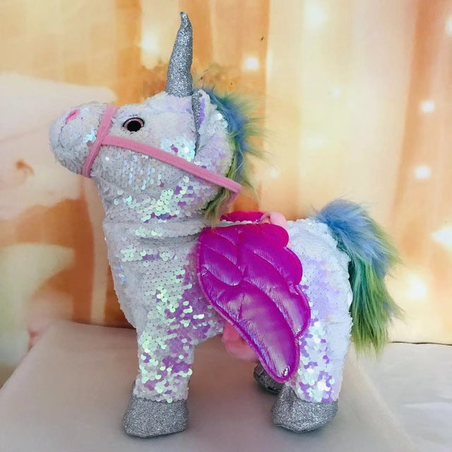 35cm Electric Walking Unicorn Plush Toy Stuffed Animal Toy Electronic Music Unicorn Toy for Children Christmas Gifts