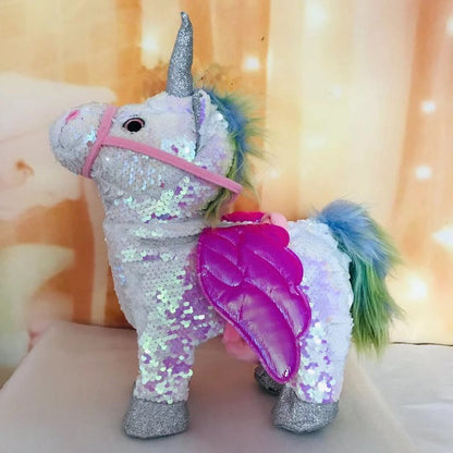 35cm Electric Walking Unicorn Plush Toy Stuffed Animal Toy Electronic Music Unicorn Toy for Children Christmas Gifts