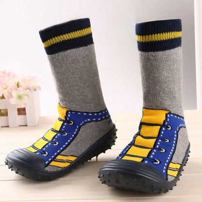 Newborn Baby Boys Girls Socks With Anti-Slip Soft Rubber Soled Outdoor Foot Socks Infant Children Animal Cartoon Floor Booties