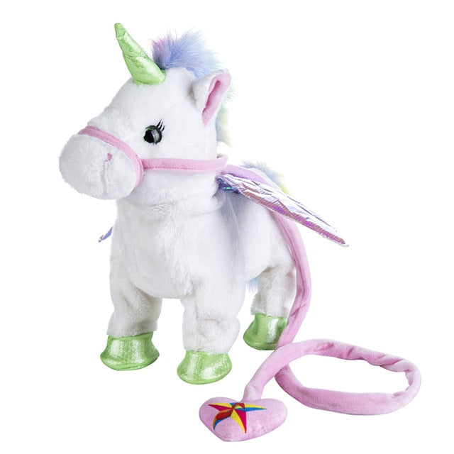 35cm Electric Walking Unicorn Plush Toy Stuffed Animal Toy Electronic Music Unicorn Toy for Children Christmas Gifts