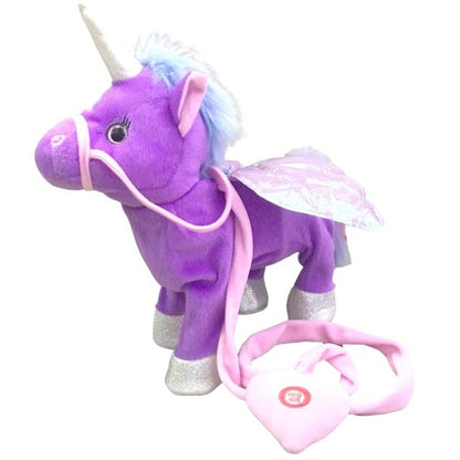 35cm Electric Walking Unicorn Plush Toy Stuffed Animal Toy Electronic Music Unicorn Toy for Children Christmas Gifts