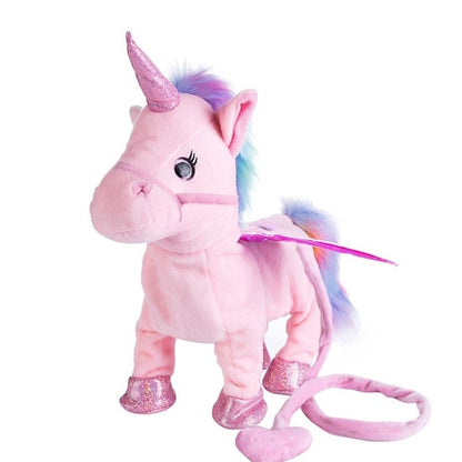 35cm Electric Walking Unicorn Plush Toy Stuffed Animal Toy Electronic Music Unicorn Toy for Children Christmas Gifts