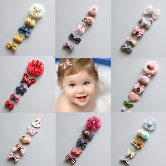 5Pcs/Set Baby Hair clip Set Baby Headband Accessories Cross Kid Hair Clip Cartoon Girl Hair Clip Baby Barrettes Hair Accessories