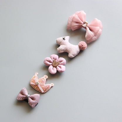 5Pcs/Set Baby Hair clip Set Baby Headband Accessories Cross Kid Hair Clip Cartoon Girl Hair Clip Baby Barrettes Hair Accessories